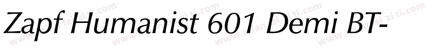 Zapf Humanist 601 Demi BT字体转换
